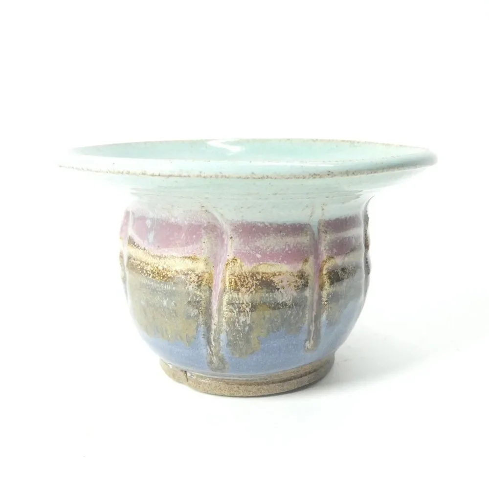 Studio Art Pottery Vase With Flower Frog Handmade Ikebana